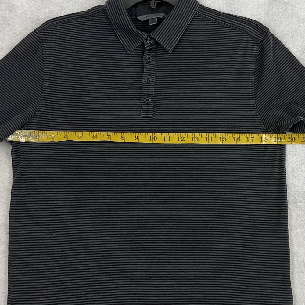 John Varvatos Collection Hampton Polo Mens S Striped Black & Gray Silk Cotton - Picture 5 of 11
